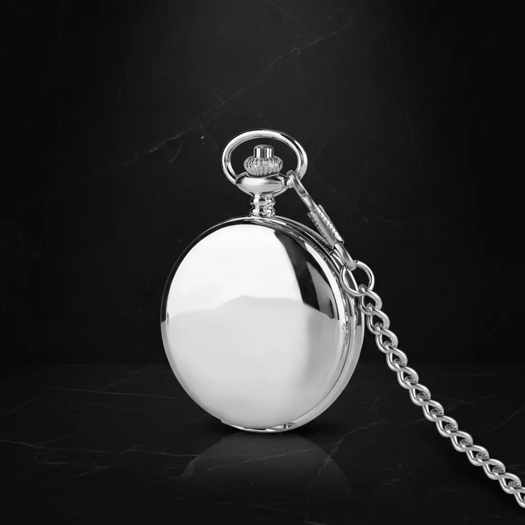 Astran — Montre de poche mécanique squelette argentée