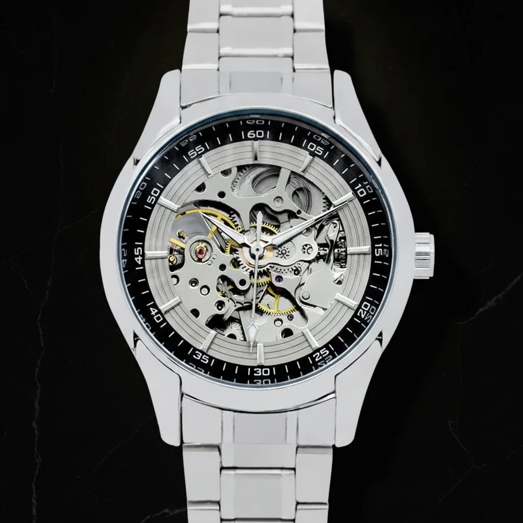 Lorval — Montre automatique squelette bracelet acier
