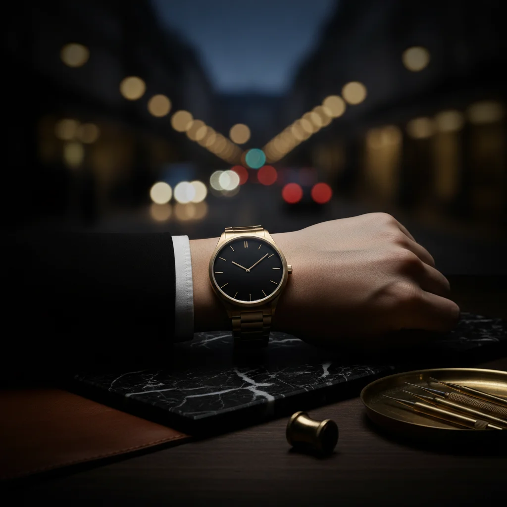 Deux montres posées côte à côte, l'une à mouvement mécanique ouvert, l'autre à quartz fermée