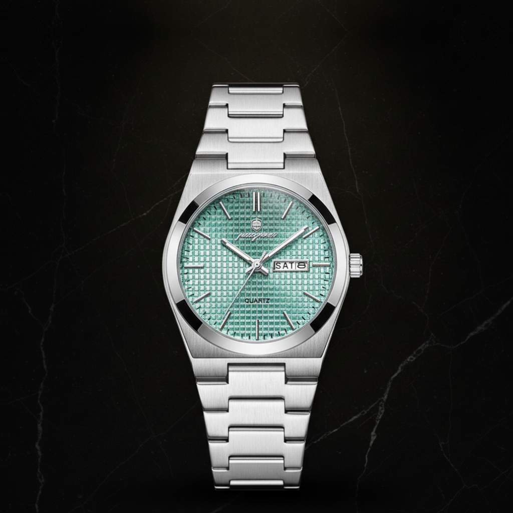 Montre chronographe homme avec date — Cadran turquoise