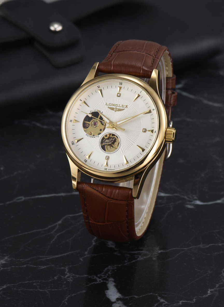 Montre automatique squelette cadran romain — 8020P White gold
